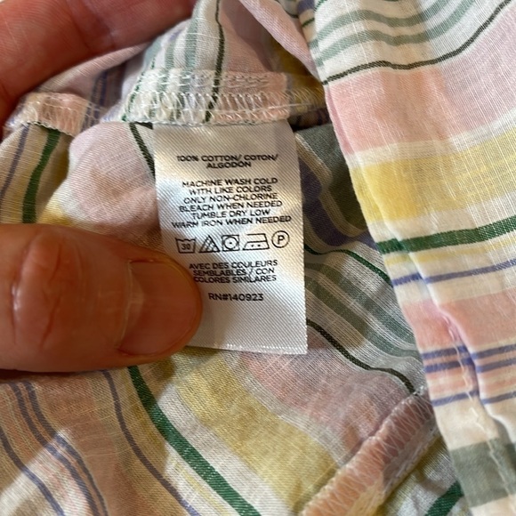 Loft Striped Dolman Henley Cotton Tunic Blouse Button - Picture 4 of 6